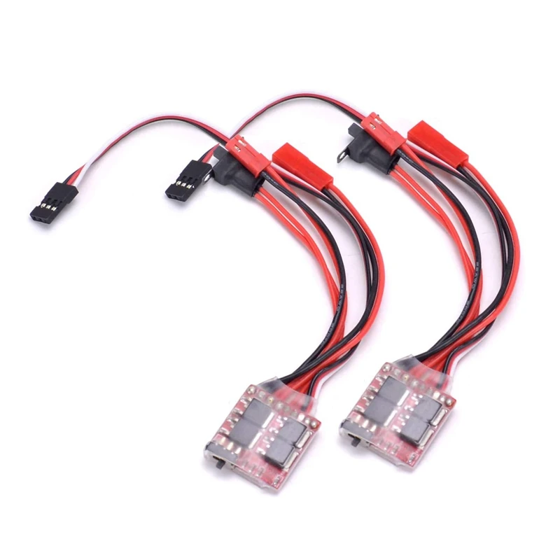 

20A Brushed Esc Electronic Speed Controller with Brake, Suitable for Rc Car Boat Cylinder (2 Pieces)