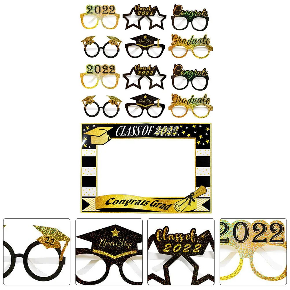 

Graduation Party Props Selfie Frame Photo Photography Glasses Decorations Eyeglasses Booth Paper Classaccessories Supplies Grad