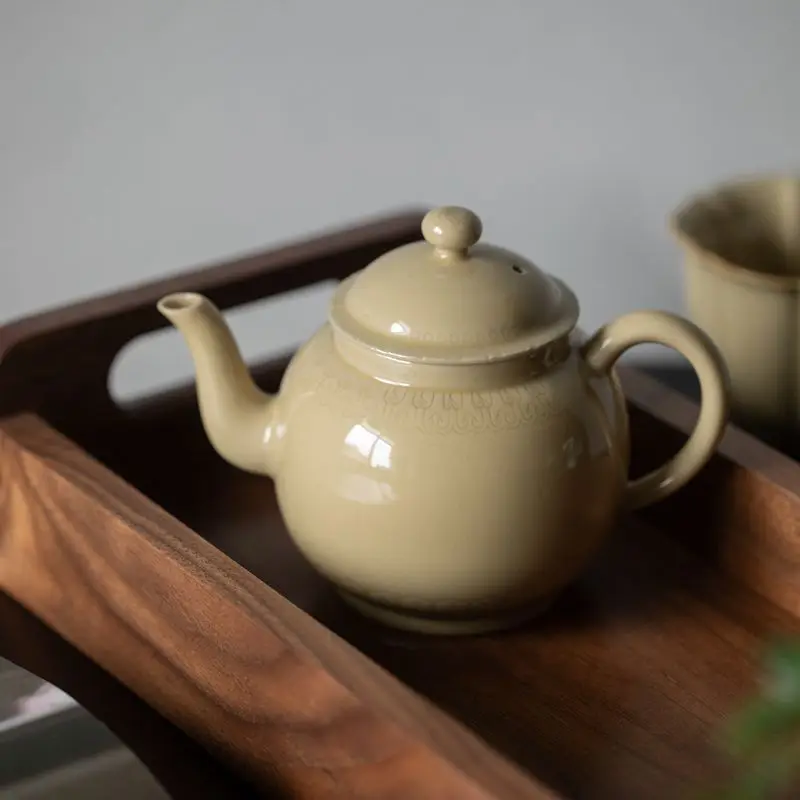 

Ding Ware Yellow Teapot Ceramic Yellow Tea Set Little Teapot Handmade Kung Fu Tea Set Tea Ruyi Kettle Tea Maker Tea Kettle