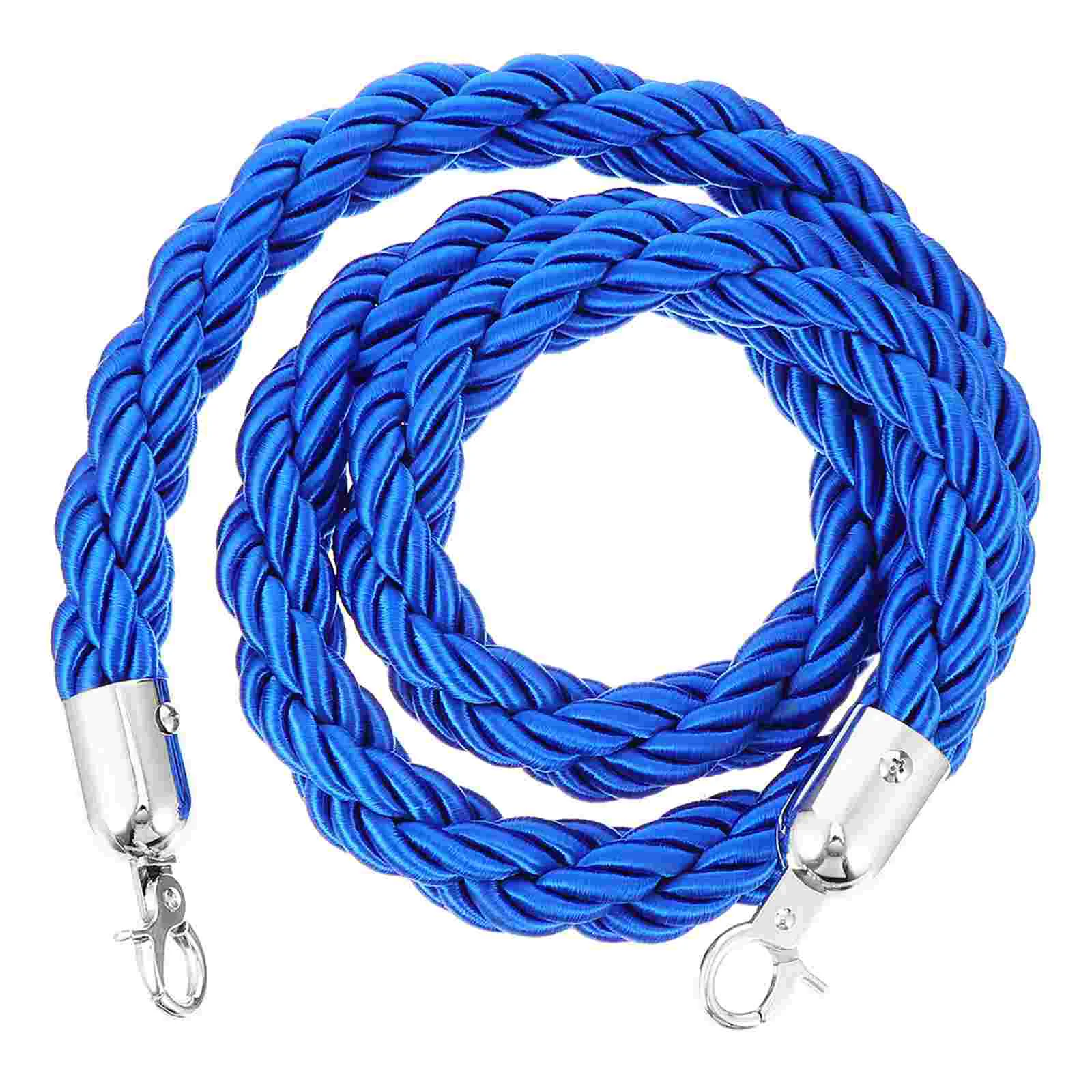

Stanchion Braided Rope with Hooks, Crowd Control Barrier 1 5m Crowd Control Queue for Exhibition Airport Hotel ( Blue )