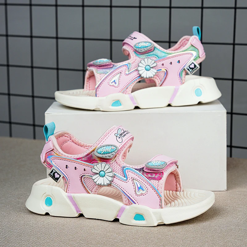 

Girls Casual Shoes Light Mesh Sneakers Kids Summer Children Autumn Tenis Cute Sport Cartoon Female Running SockFootwear Princess
