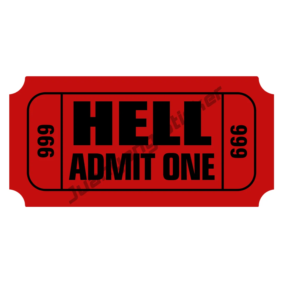 

HELL Admin One Ticket Car Sticker Funny Truck Funny Bumper Laptop Vinyl Decal Camper Bodywork Windshield Suv Decoration