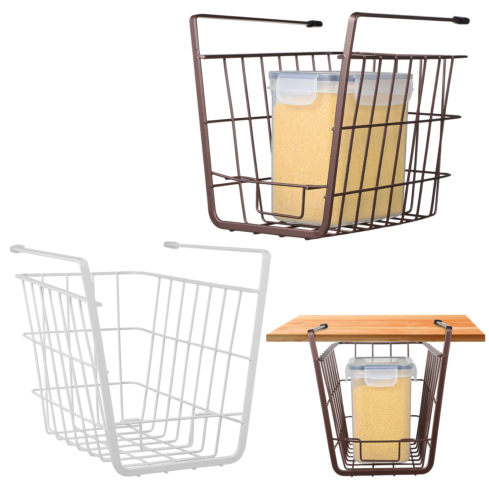 

Shelf Basket Storage Organizer Cabinet Wire Hanging Baskets Pantry Organization Drawer Closet Kitchen Laundry Sliding Room