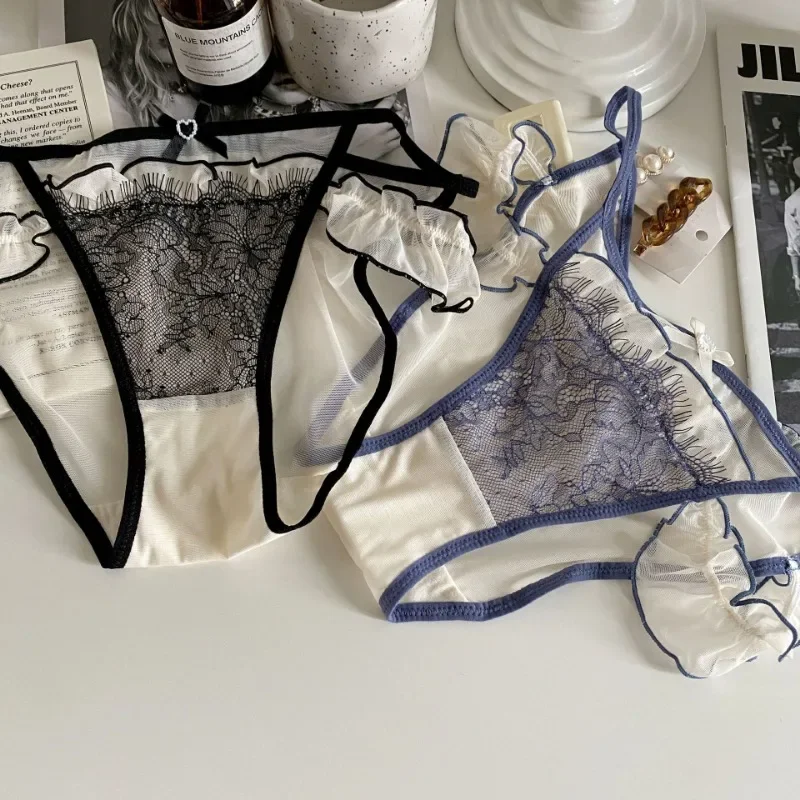 Женские кружевные трусы с рюшами