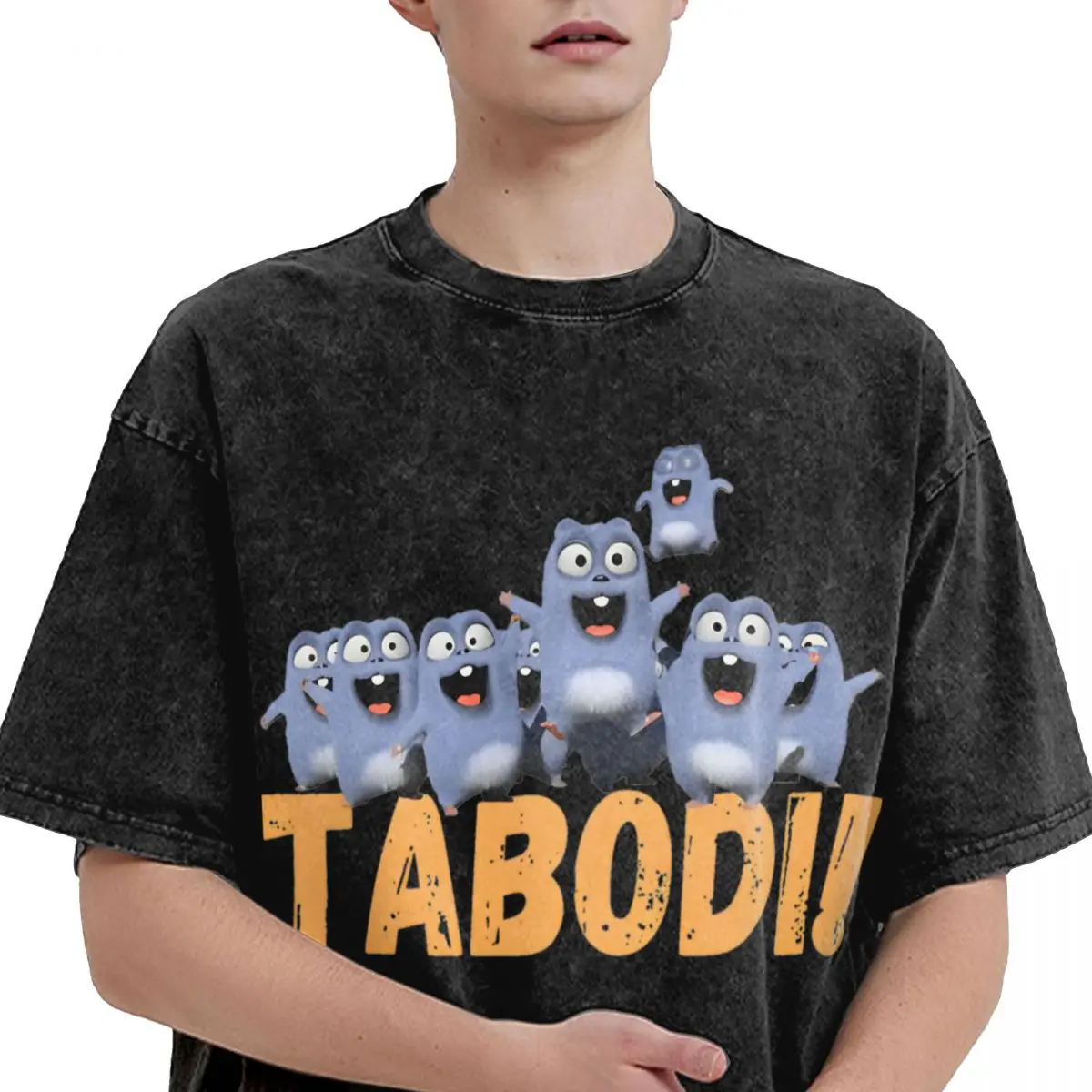 Мытая Футболка Happy Tabodi и Grizzy Винтажная Harajuku одежда в уличном стиле с принтом из