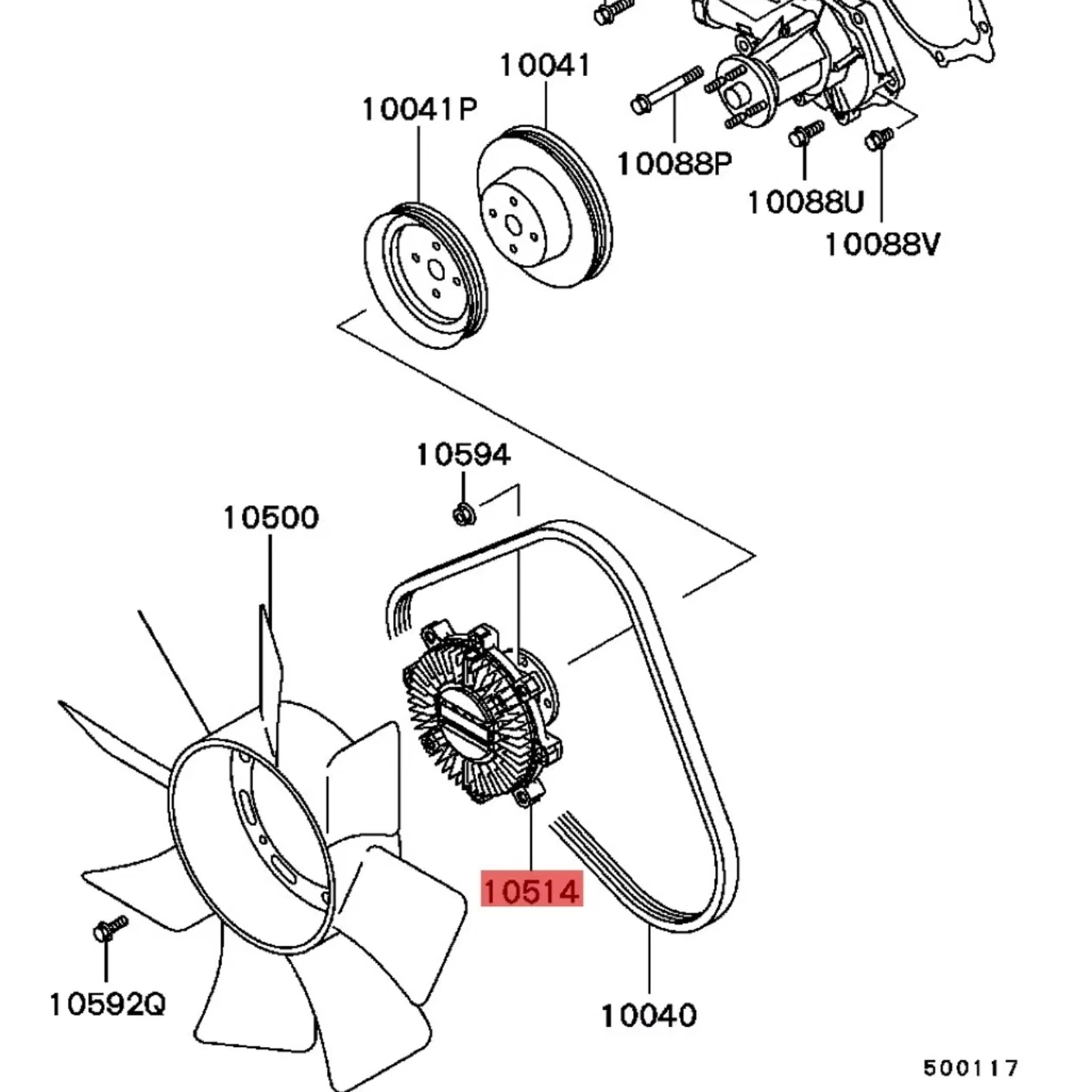 MD317679 Муфта охлаждающего вентилятора для Mitsubishi L200 TritonK62T K65 K72T K75T Paiero Montero y11 y31300 L400 4G63 4G64 MD (art.: 3920cf12a91bf) - 3920cf12a91bf