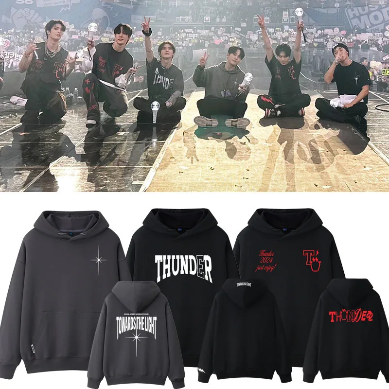 Коллекция 2024 года забавная Толстовка ATEEZ с принтом World Tour to THE светильник THUNDER