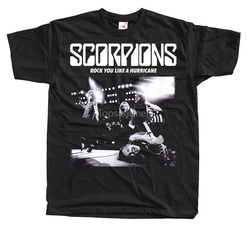 

Scorpions Rock You Like A Hurricane Black T Shirt Sizes S 5Xl 100% Cotton