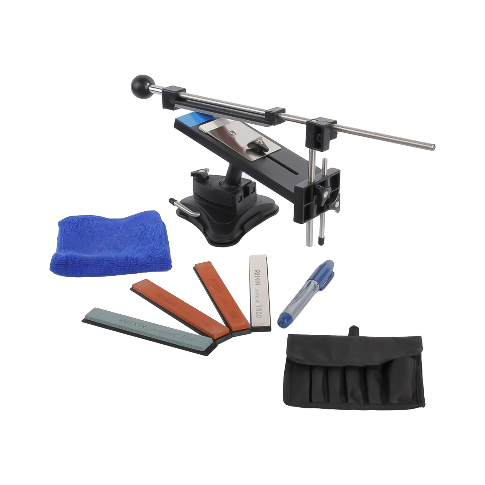 

Профессиональная точилка для ножей, портативная точилка с фиксированным углом и 4 камнями для заточки, регулируемый инструмент для заточки ...