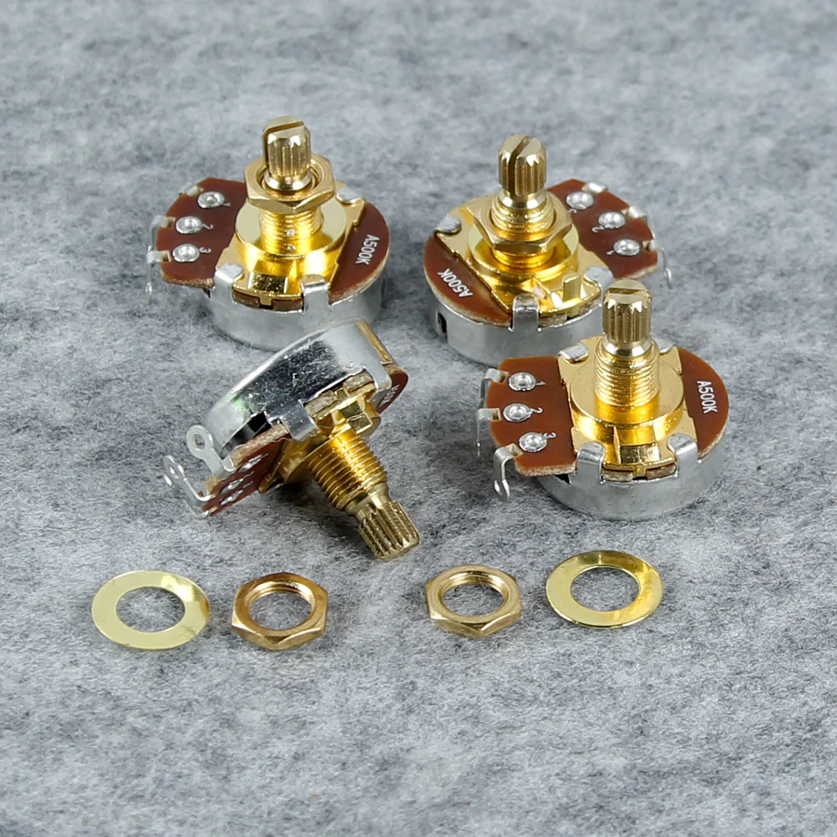 FLEOR 4 шт. 250 К/500 К потенциометр электрогитара 15 мм короткий разъем вал регулятор