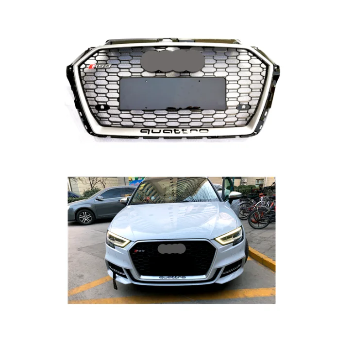 Аксессуары для Audi A3 RS Honeycomb Sport Grill S3 8V 2017-2019 Facelift RS3 Style Передняя решетка