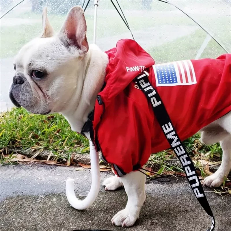 

2023 Pet Dog Raincoat Jacket Clothes Windproof Dog Coat Fashion Waterproof Reflective Pet Clothing for Small Medium Large Dog Fa