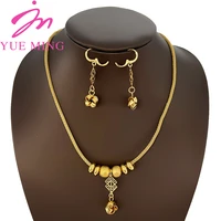 dubai gold plated jewelry sets for women earrings necklace daily wear european american african women girl child jewelry set