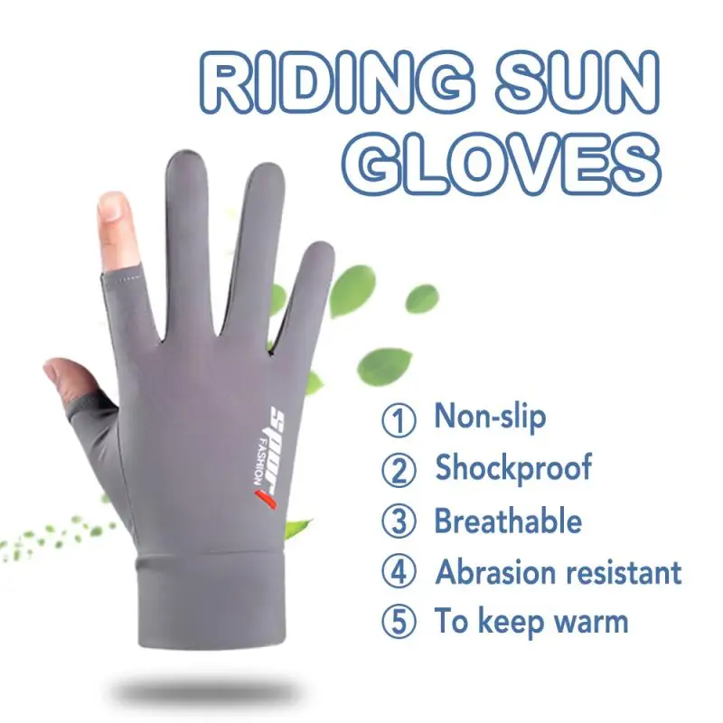 

Ice Silk Fabric Half Finger Gloves Cooling Summer Gloves Sun Protection For Driving Cycling For Men Women Uinsex Gloves