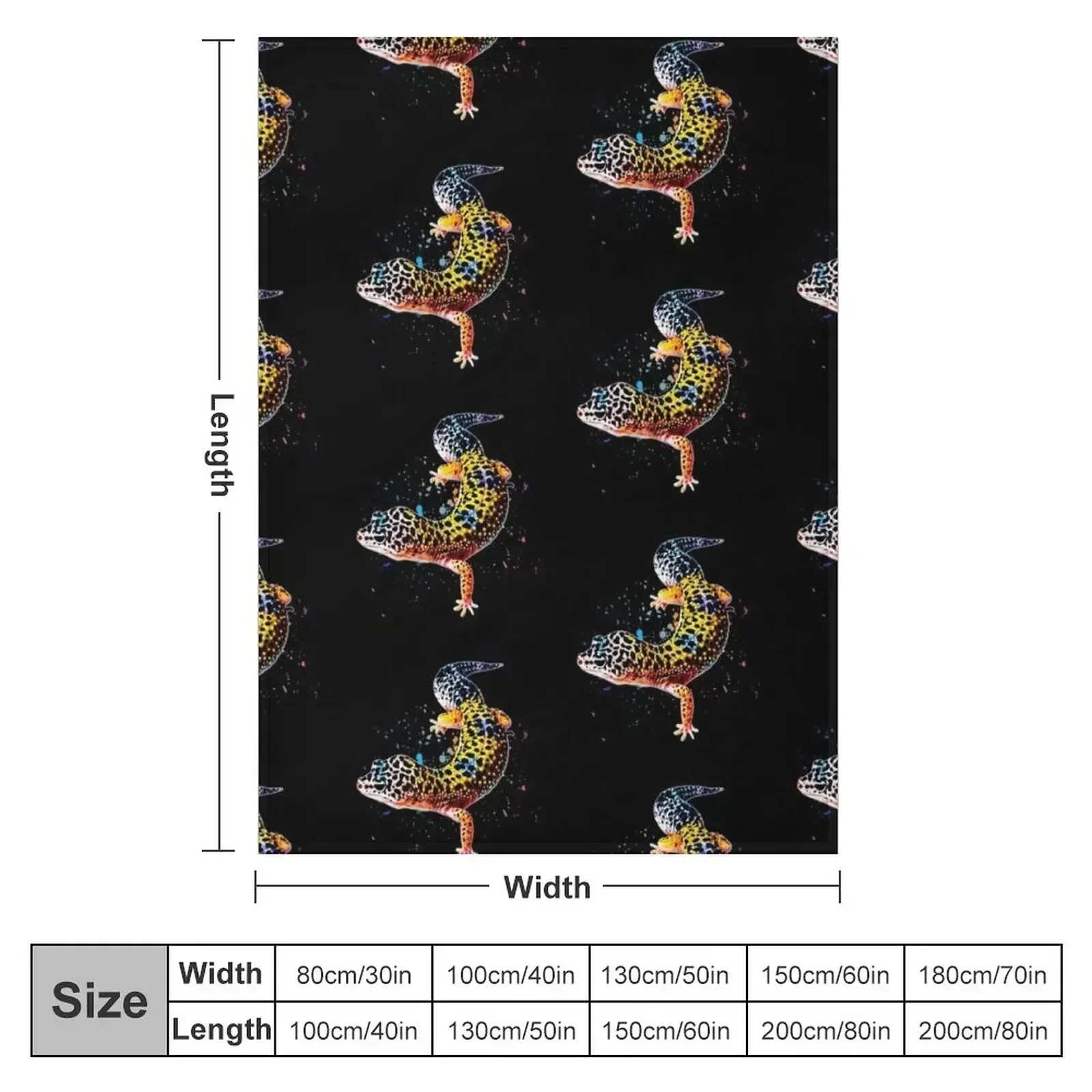 Леопардовое геккон рептилия ящерица акварельное одеяло гигантское покрывало