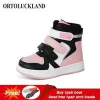 ortoluckland childrens sneakers kids girls orthopedic shoes boys baby spring winter flat leather mesh boots size24 to 36
