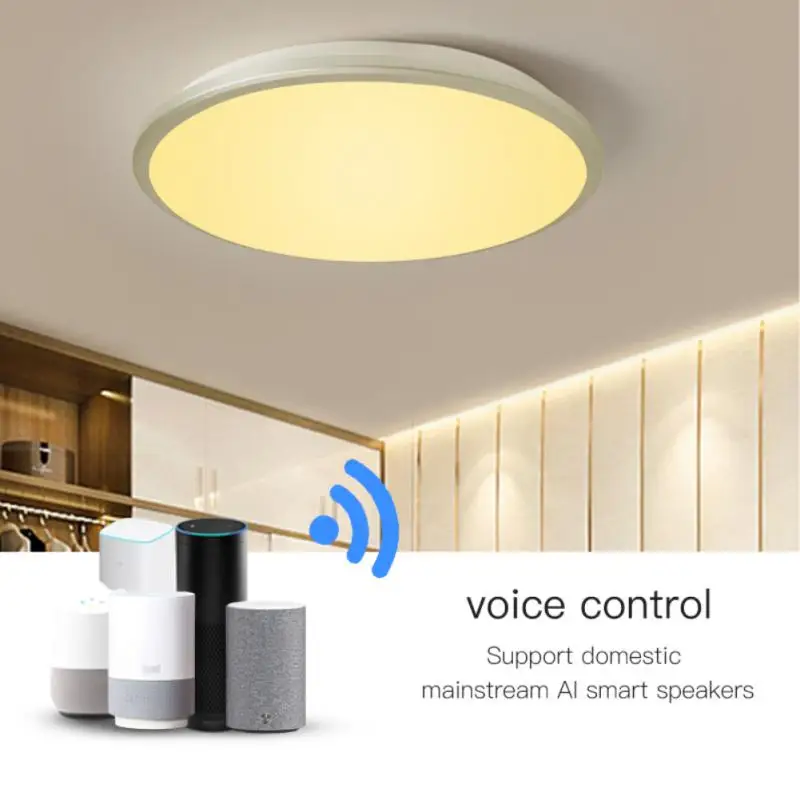 

24w Ceiling Light Remote Control Mobile App Control Wifi Smart Ceiling Light Tri-proof Light Work With Alexa Google Assistant