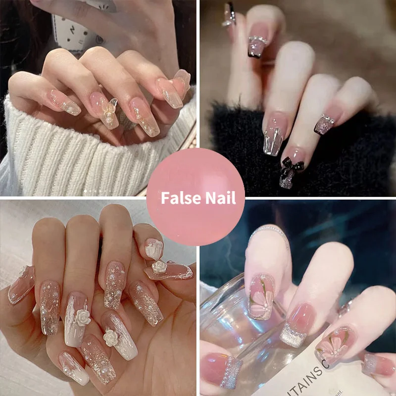 

Handmade Fake Nails Advanced Wearable Press on Acrylic Nails Free Shipping Items Nail Supplies for Professionals False Set Art