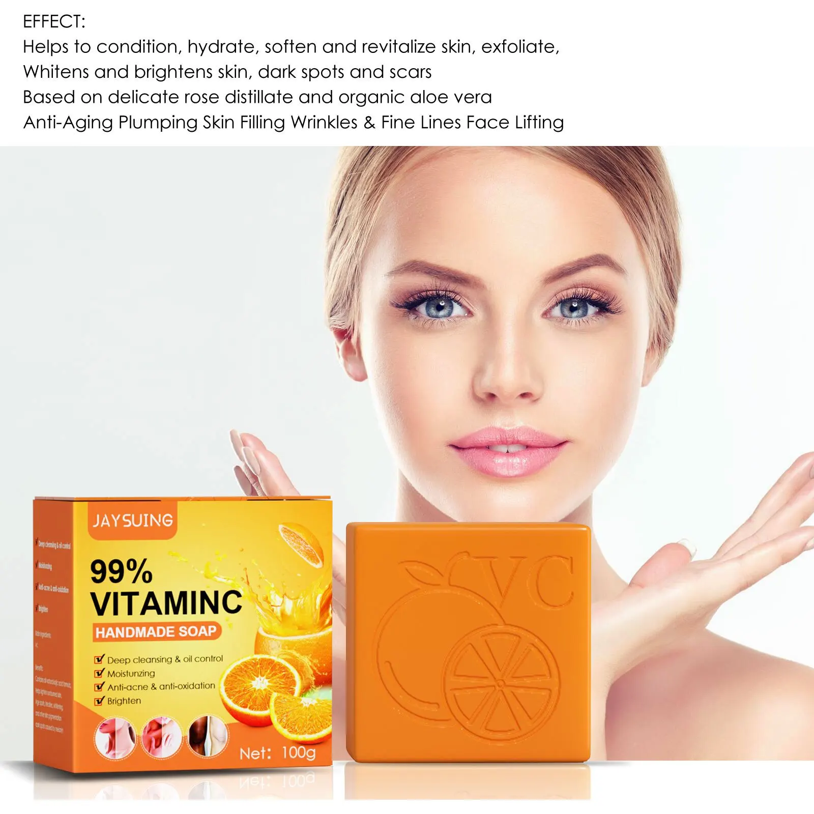 Осветляющее мыло с витамином С для тела и лица удаление меланина улучшение