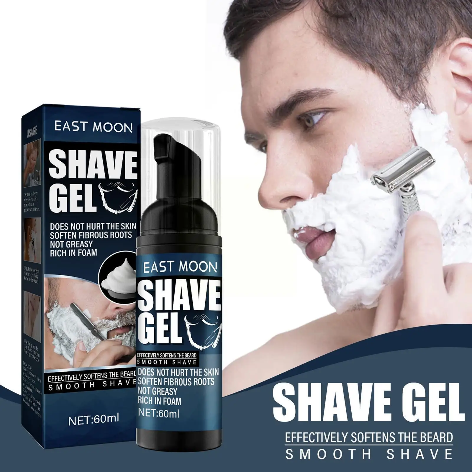 

Shave Gel Foam Gentle Moisturizing Shaving Cream For Refreshing Cleaning Softening Beard Foam Shaving Gel For T0D3