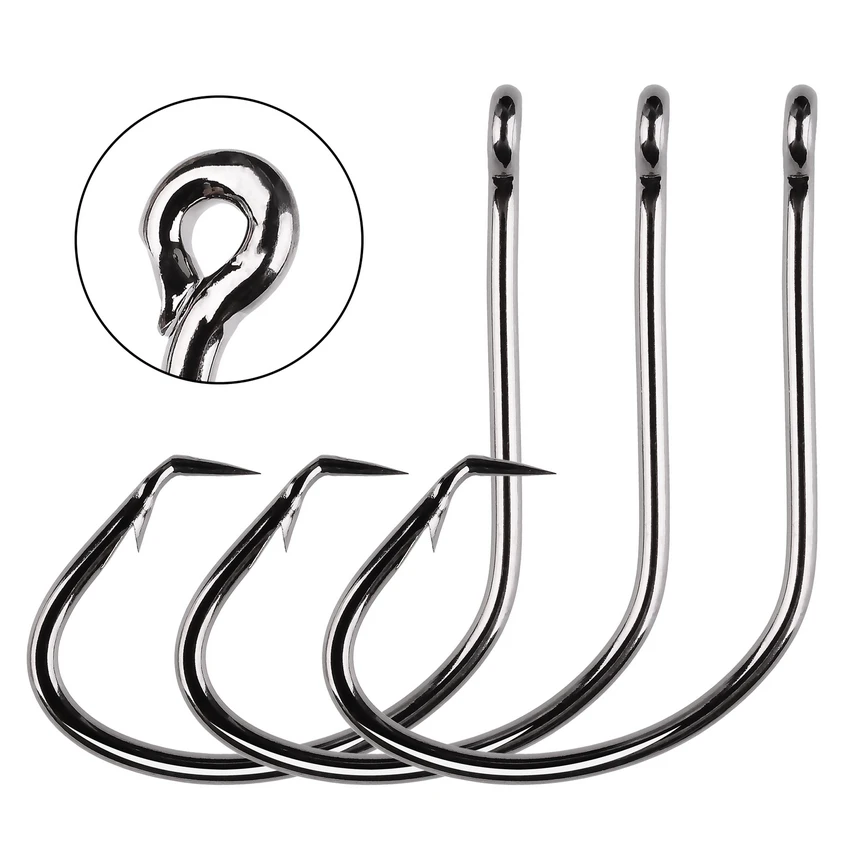 

100pcs Fishing Hooks Black Offset Sport Circle Bait Octopus Carp Fishing Hook Size 1 2 4 6 1/0 2/0 3/0 4/0 5/0 6/0 Jig Fishhook