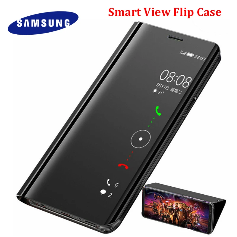 

Original SAMSUNG Mirror Smart View Flip Case For Galaxy S8/S9/S10 Plus Note8 Note9 Phone Front Screen Protect Leather Cover +Box