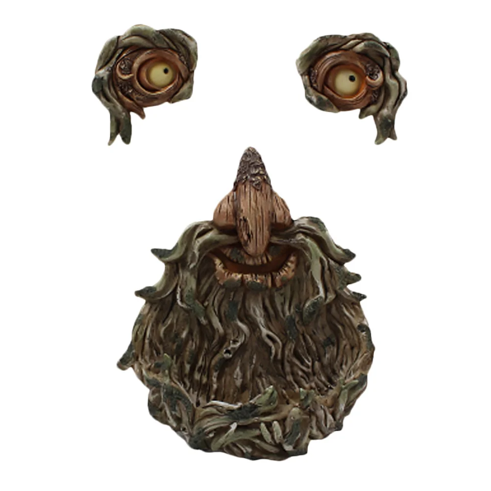 

Tree Outdoor Garden Whimsical Sculpture Hugger Facesthe Bird Hanging Staute Wall Dark Metalglow Face Figurines Decor Feeder