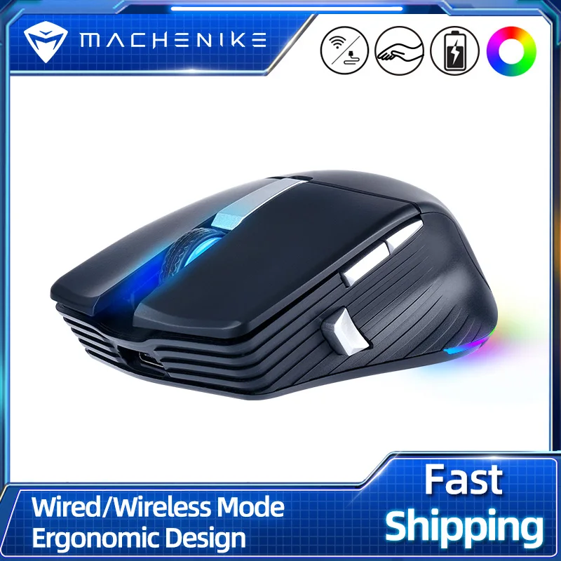 

Machenike M531 Wireless Mouse Ergonomic Gaming Mouse 2.4GHz Wireless Mice 4000 DPI RGB Programmable Rechargeable PAW3220