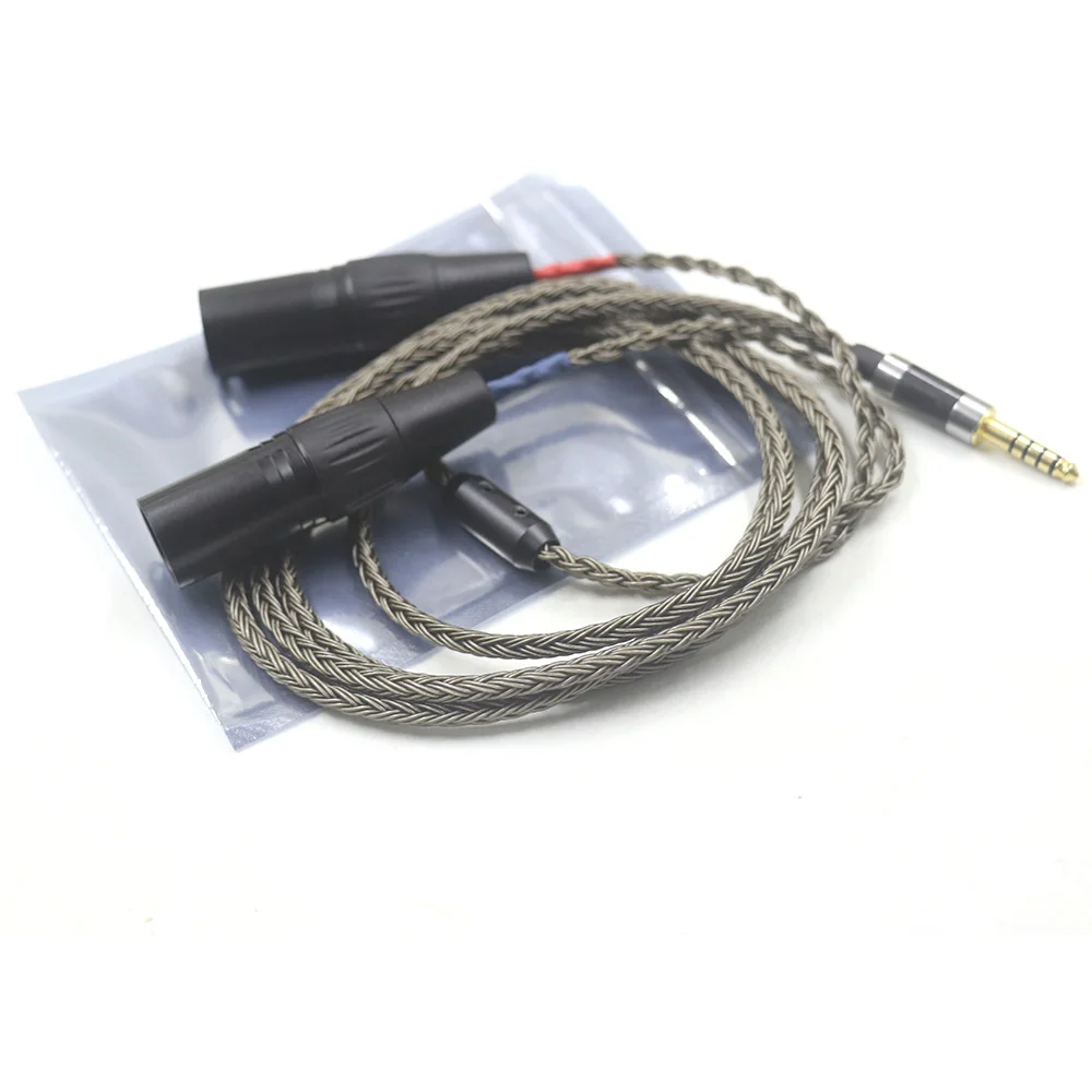 HiFi 16 ядер OCC посеребренный 4 мм сбалансированный двойной 2x 3pin XLR аудиокабель