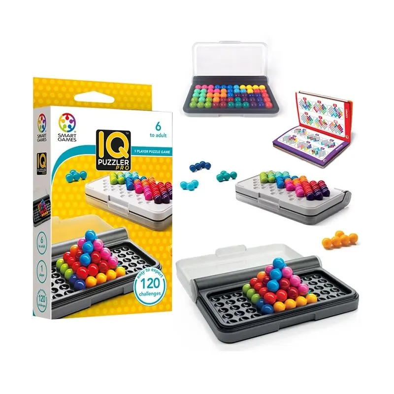 

New 120 Challenges IQ Logical Mind For Children Pyramid Bead Kid Montessori Toy 3D Puzzle Board Game Classic Pyramid Plate Pearl