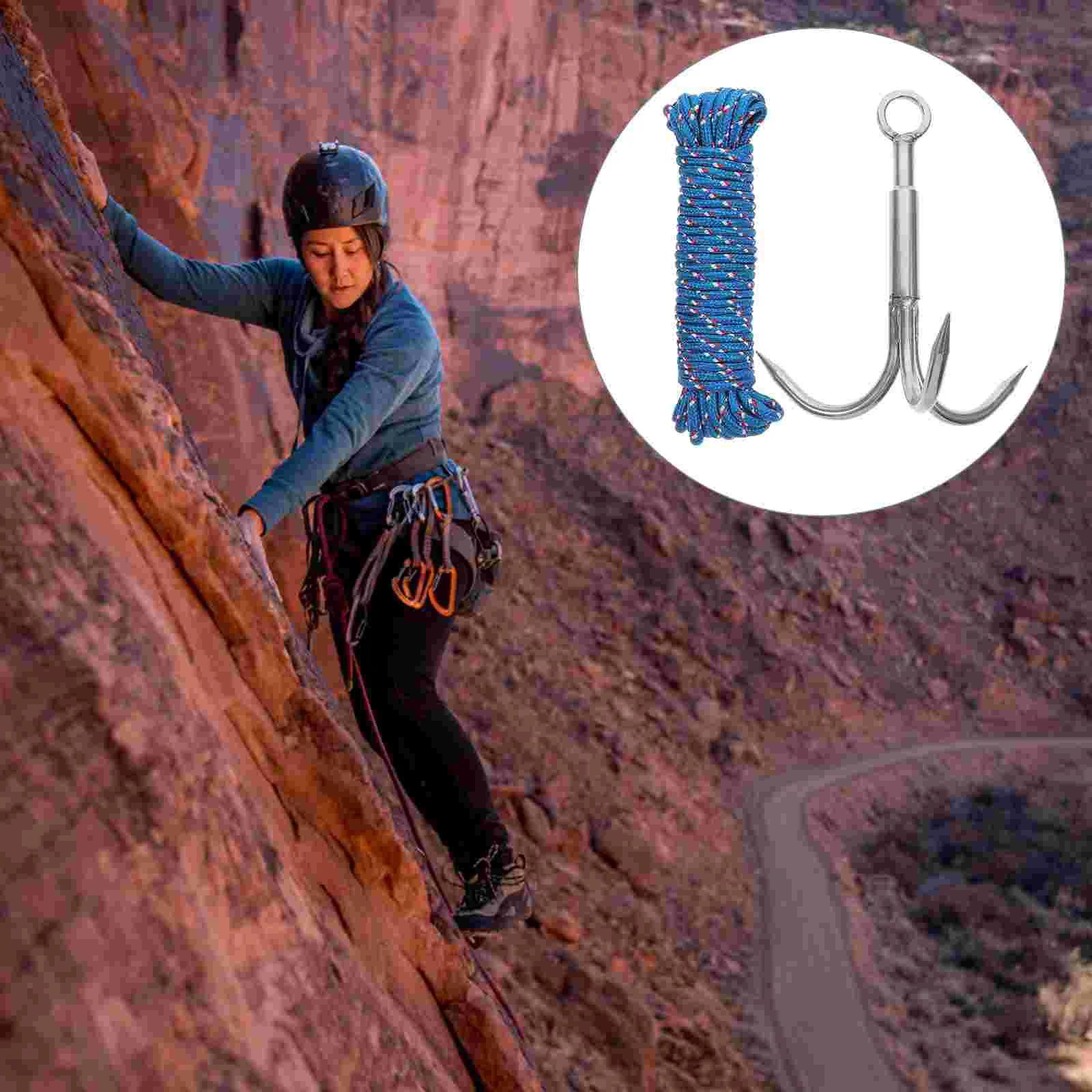 

1 Set Hook Anchor Auxiliary Rope Climbing Claw Rope Hook Rope With Hook Climbing Hooks for Camping Outdoor