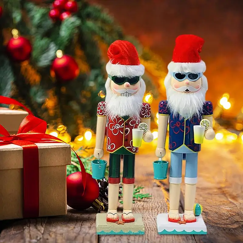 

Christmas Santa Nutcracker Puppet Soldier Desktop Decoration | Wooden Toy Red Hat Holiday Festive Nutcracker Figurine Decor