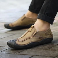 hot sale hand stitching leather shoes men outdoor breathable men loafers men shoes flats moccasins foot wear