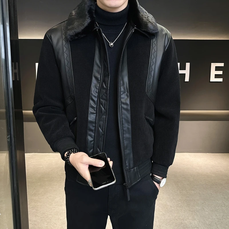 Новая высококачественная пуховая куртка из шерсти и с толстым меховым