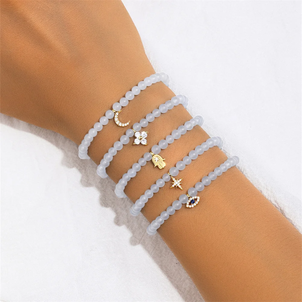 BOAKO Стерлингового Серебра 925 восьмиугольная звезда четырехлистный лепесток глаз