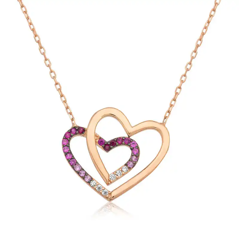 

Tevuli 925 пробы серебро два сердца женские Цепочки и ожерелья