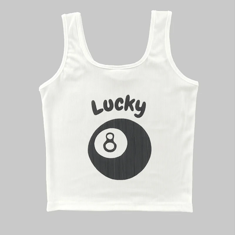 New Y2k Summer White Basic Goth Graphic Print Women Bodycon Crop Top Camis Sexy Girls Y2K Aesthetic Corset T-shirts Clothes