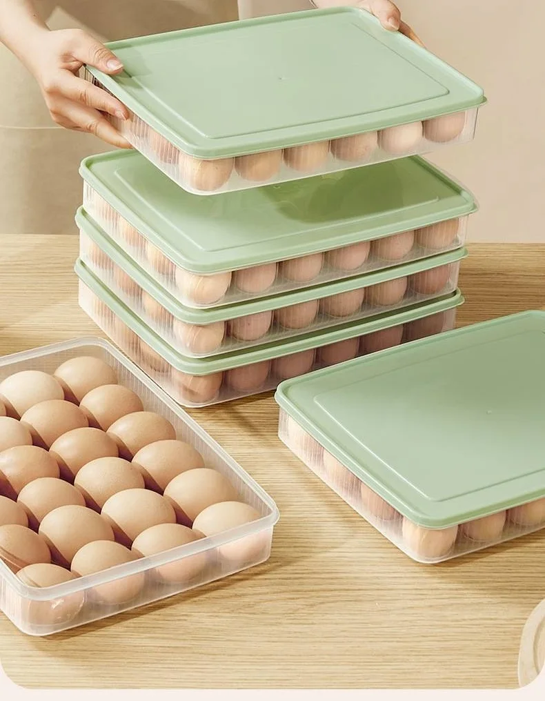 

24 Egg Storage Box Egg Storage Box Refrigerator Organizer Food Containers Egg Fresh-keeping Case Holder Tray Dispenser Kitchen