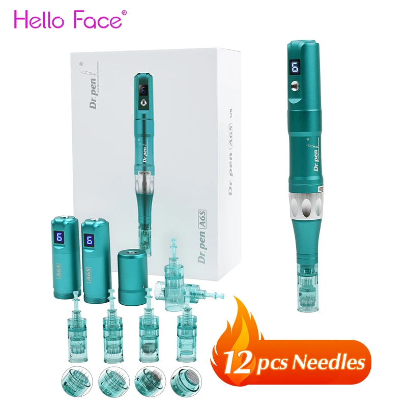 Dr. Pen Ultima A6S With 12 pcs Wireless Professional Microneedling pen Skin Care Micro Derma Pen Beauty Facial Care Machine