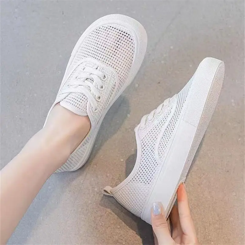 

Woman Footwear Lace Up Shoes for Women Mesh Breathable Low White Walking Comfortable and Elegant Casual Daily Routine Vulcanized