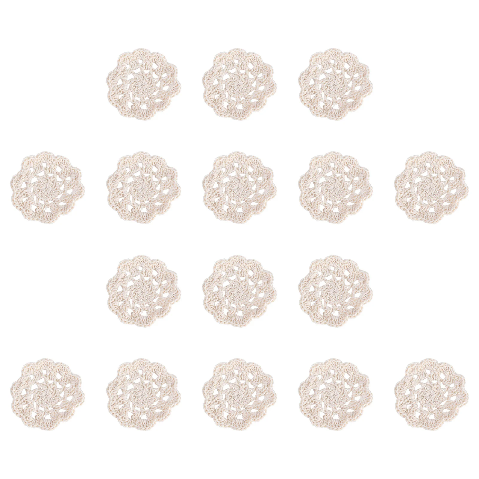 

20pcs Hand Crocheted Cotton Appliques Flower Embellishments DIY Accessories