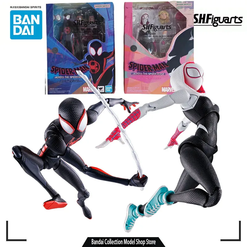 

fake Model Kit S.H.Figuarts Spider-Man Miles Morales Spider-Gwen Anime Action Comics Model Collection Toy for Boys