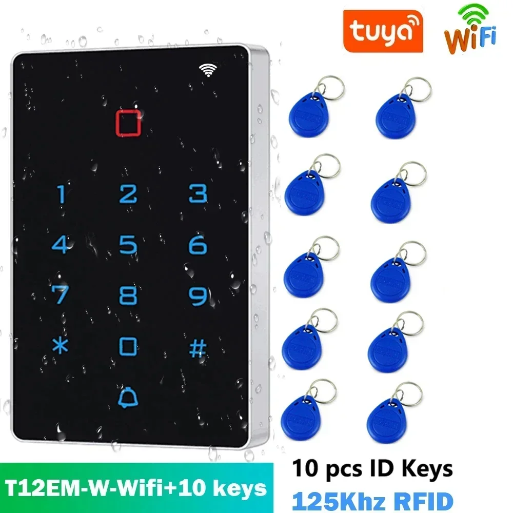Приложение Wi-Fi Tuya с подсветкой, сенсорный 125 кГц, RFID-карта, контроль доступа, считыватель карт, клавиатура, выход WG26, поддержка карт управления сигнализацией