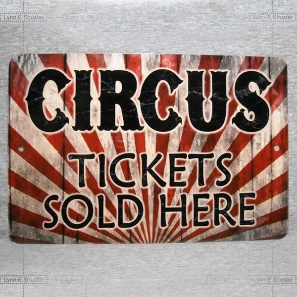 

Retro wall decoration home Circus Tiets Clown Act s Sideshow Freaks Freak Show Carnival Tin Sign Metal Sign vintage decor