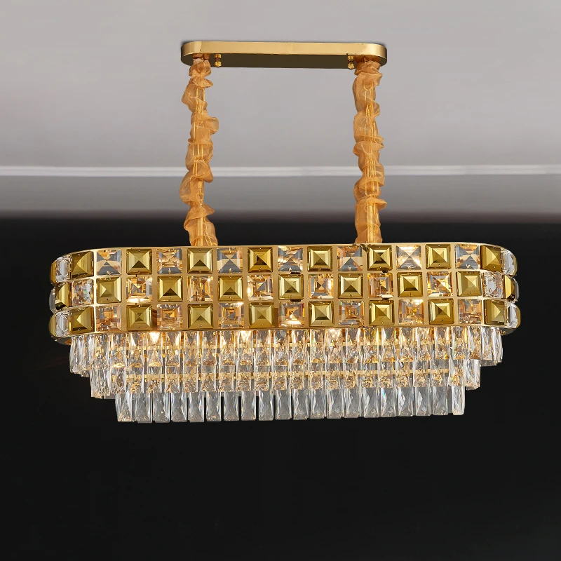 

Modern Luxury Crystal Chandelier for Dining Room Kitchen Island Gold Hanging Lamp led Lighting Dcor
