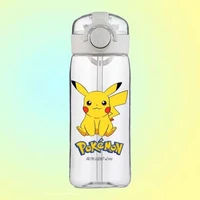 pokemon water cup pikachu anime cartoon cute student children plastic antifall heatresistant cup portable straw ncreative kettle