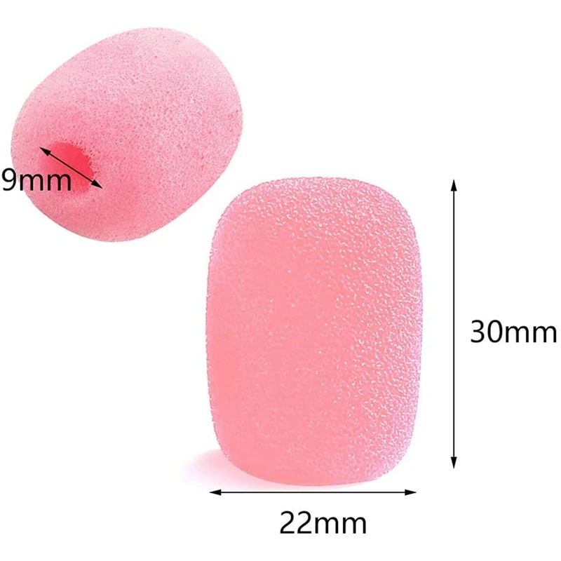 10 Pack Lapel Headset Microphone Windscreen, Microphone Sponge Foam Cover Mini Size Lavalier Microphone Windscreen Pink images - 6