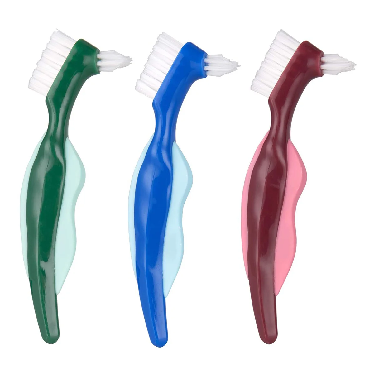 

3 Pcs Double Headed False Toothbrush Cleanser Teeth Brushes Denture Care Bristles