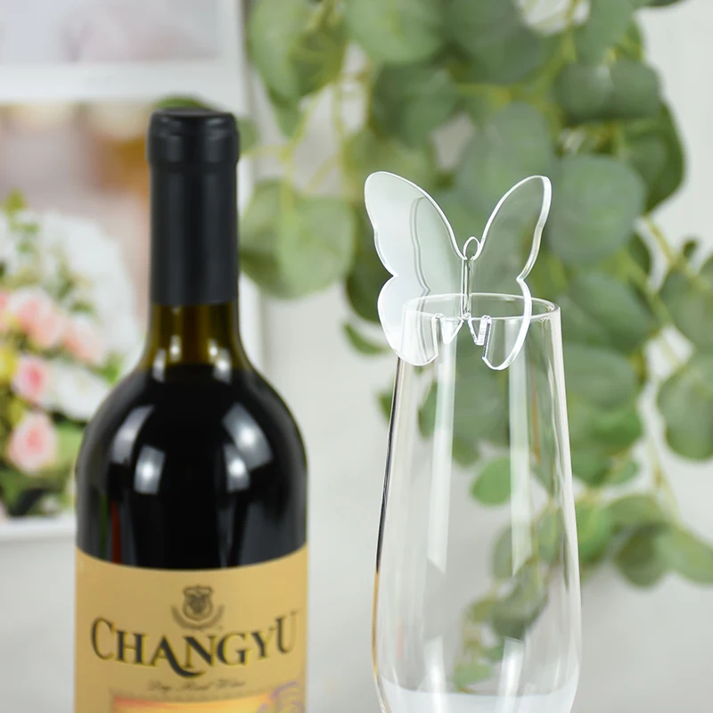 5 шт. прозрачные карточки с именем в виде бабочки карточка места для сиденья чашка