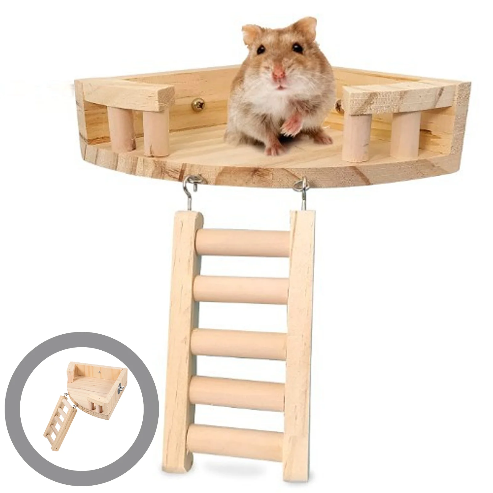 

Hamster Platform Toy Ladder Cage Rat Accessories Chinchilla Toys Climbing Perch Bird Plaything Guinea Hamsters House Wooden